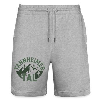 Tannheimer Tal Bergpfad - Stanley/Stella Unisex Bio Joggingshorts Trainer  - Grau meliert - Vorne - Nik (191cm) & Marisol (170cm)