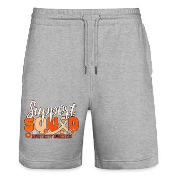 Support Squad IVF Month Infertility Awareness - Stanley/Stella Trainer Unisex Organic Jogging Shorts - heather grey - Front - Nik (191cm) & Marisol (170cm)
