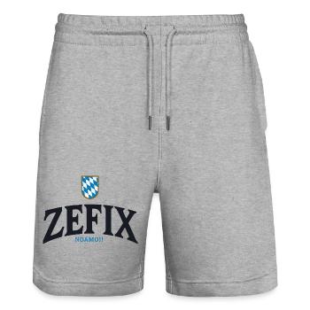 ZEFIX Bavarian Crest - Stanley/Stella Unisex Bio Joggingshorts Trainer  - Grau meliert - Vorne - Nik (191cm) & Marisol (170cm)