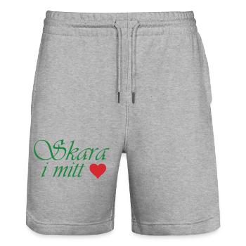 Crowd in my heart - Stanley/Stella Trainer Unisex Organic Jogging Shorts - heather grey - Front - Nik (191cm) & Marisol (170cm)