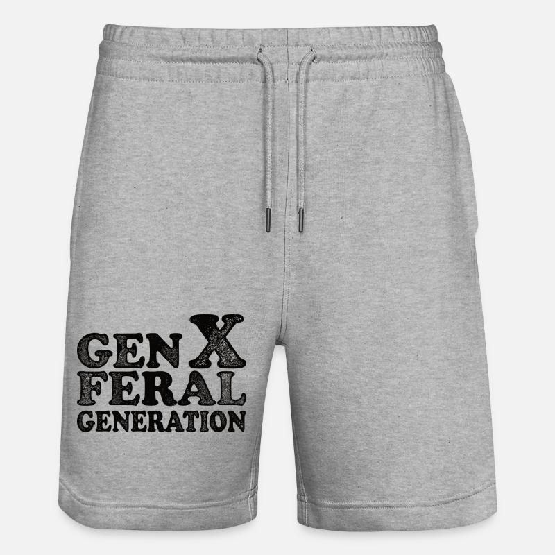 Génération Féroce Vintage Génération X - Short de jogging bio TRAINER Stanley/Stella unisexe - gris chiné