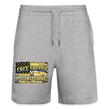 Free Speech Lemon Pound Cake - Stanley/Stella Trainer Unisex Organic Jogging Shorts - heather grey - Front - Nik (191cm) & Marisol (170cm)