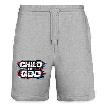 Enfant de Dieu, l’Enfant de Dieu - Short de jogging bio TRAINER Stanley/Stella unisexe - gris chiné - Devant - Nik (191cm) & Marisol (170cm)