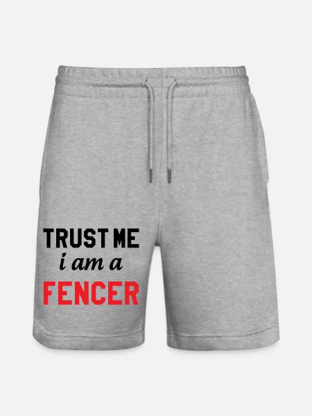 Glaub mir, ich bin Profi-Fechter - Stanley/Stella Unisex Bio Joggingshorts Trainer - Grau meliert