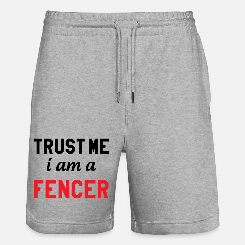 Glaub mir, ich bin Profi-Fechter - Stanley/Stella Unisex Bio Joggingshorts Trainer  - Grau meliert