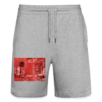 Urban Notation - Short de jogging bio TRAINER Stanley/Stella unisexe - gris chiné - Devant - Nik (191cm) & Marisol (170cm)