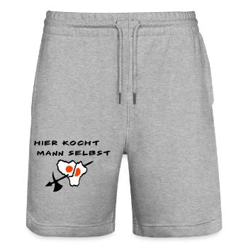 Koch - Stanley/Stella Unisex Bio Joggingshorts Trainer  - Grau meliert - Vorne - Nik (191cm) & Marisol (170cm)