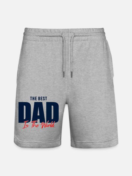 Bester Vater der Welt Geschenkhemd - Stanley/Stella Unisex Bio Joggingshorts Trainer  - Grau meliert