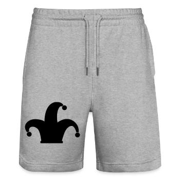 Clown hat - Stanley/Stella Trainer Unisex Organic Jogging Shorts - heather grey - Front - Nik (191cm) & Marisol (170cm)
