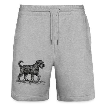 Schnauzer Sketch – Dog Design Minimalist - Stanley/Stella Trainer Unisex Organic Jogging Shorts - heather grey - Front - Nik (191cm) & Marisol (170cm)