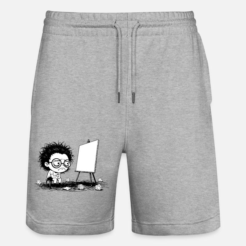 Künstler Creative Blocking Empty Canvas Manga - Stanley/Stella Unisex Bio Joggingshorts Trainer  - Grau meliert