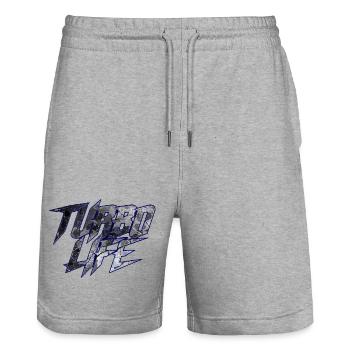 Turbo Life Camouflage Motif for Turbo Screwdrivers - Stanley/Stella Trainer Unisex Organic Jogging Shorts - heather grey - Front - Nik (191cm) & Marisol (170cm)