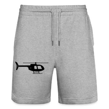 Helicopter - Stanley/Stella Trainer Unisex Organic Jogging Shorts - heather grey - Front - Nik (191cm) & Marisol (170cm)
