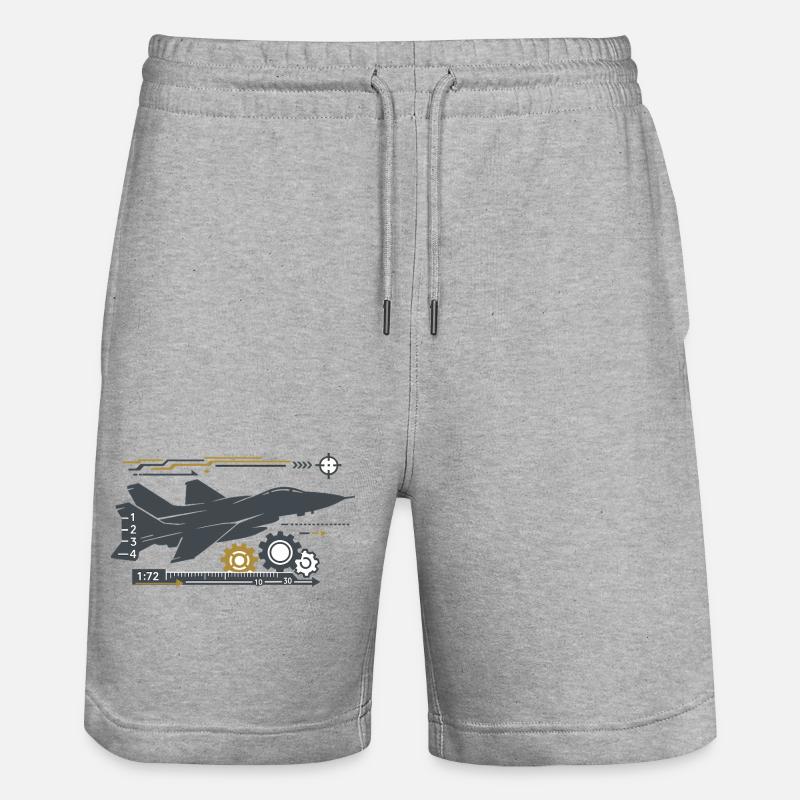 Jetgear Technical Flight Pattern - Stanley/Stella Trainer Unisex Organic Jogging Shorts - heather grey