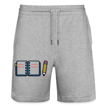 Cordes de carnet de football - Short de jogging bio TRAINER Stanley/Stella unisexe - gris chiné - Devant - Nik (191cm) & Marisol (170cm)