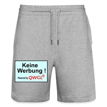 Keine Werbung powered by - Stanley/Stella Unisex Bio Joggingshorts Trainer  - Grau meliert - Vorne - Nik (191cm) & Marisol (170cm)