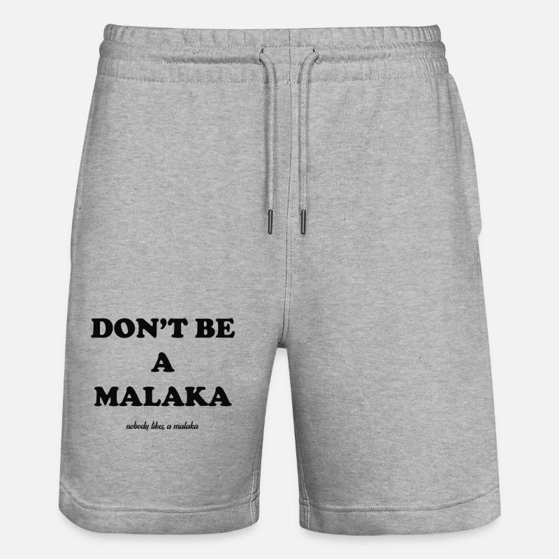 don't be a malaka - Stanley/Stella Trainer Unisex Organic Jogging Shorts - heather grey