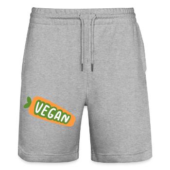 Vegan Shirt Plant Based Design Cute Veggie Aesthet - Stanley/Stella Trainer Unisex Organic Jogging Shorts - heather grey - Front - Nik (191cm) & Marisol (170cm)