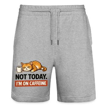 Not Today I'm On Caffeine - Stanley/Stella Trainer Unisex Organic Jogging Shorts - heather grey - Front - Nik (191cm) & Marisol (170cm)