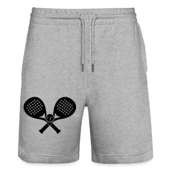 Padel_raquette_croises - Stanley/Stella Unisex Bio Joggingshorts Trainer  - Grau meliert - Vorne - Nik (191cm) & Marisol (170cm)