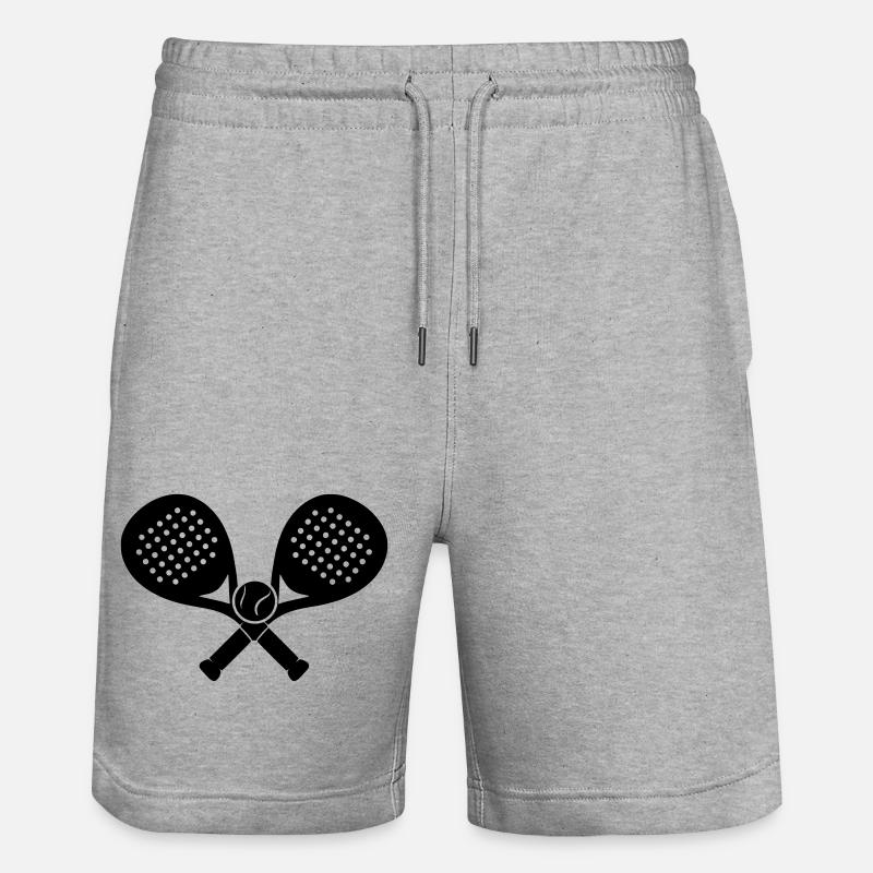 Padel_raquette_croises - Short de jogging bio TRAINER Stanley/Stella unisexe - gris chiné