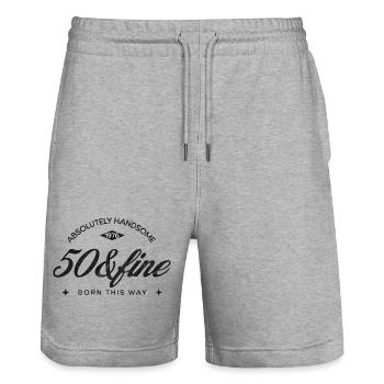 Vintage Born This Way – Absolutely Beau 50 - Short de jogging bio TRAINER Stanley/Stella unisexe - gris chiné - Devant - Nik (191cm) & Marisol (170cm)