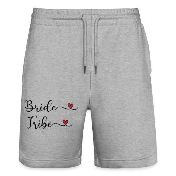 Tribu de la Mariée - Short de jogging bio TRAINER Stanley/Stella unisexe - gris chiné - Devant - Nik (191cm) & Marisol (170cm)