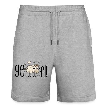 Geschafft! Schaf - Stanley/Stella Unisex Bio Joggingshorts Trainer  - Grau meliert - Vorne - Nik (191cm) & Marisol (170cm)