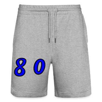 80. 80 JAHRE. 80. JUBILÄUM. 80-JAHRES-JUBILÄUM. - Stanley/Stella Unisex Bio Joggingshorts Trainer  - Grau meliert - Vorne - Nik (191cm) & Marisol (170cm)