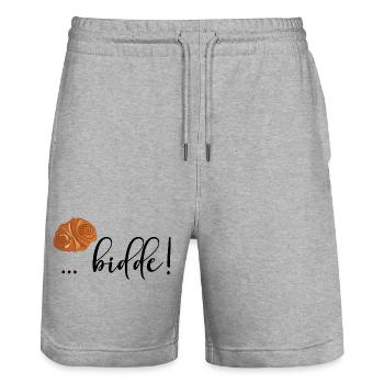 Boulangerie Franzbrötchen - Short de jogging bio TRAINER Stanley/Stella unisexe - gris chiné - Devant - Nik (191cm) & Marisol (170cm)