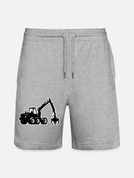 Silhouette de moissonneuse - Short de jogging bio TRAINER Stanley/Stella unisexe - gris chiné