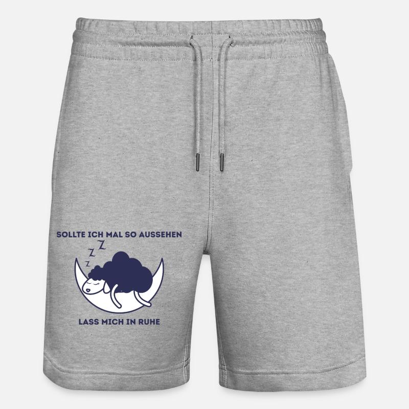 Mondschaf schläft – Ruhe Bitte - Stanley/Stella Unisex Bio Joggingshorts Trainer  - Grau meliert