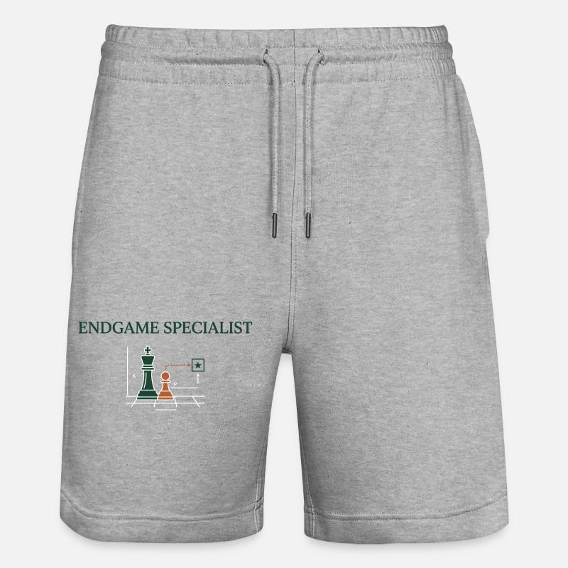 Chess Endgame Analysis and Advanced Strategy - Stanley/Stella Trainer Unisex Organic Jogging Shorts - heather grey