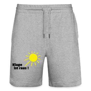 Klage ist raus Sonne - Stanley/Stella Unisex Bio Joggingshorts Trainer  - Grau meliert - Vorne - Nik (191cm) & Marisol (170cm)