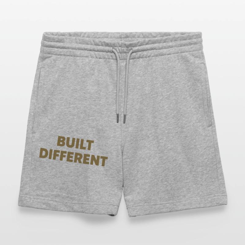 Built Different Saying Statement Typography Stanley/Stella Trainer Unisex Organic Jogging Shorts