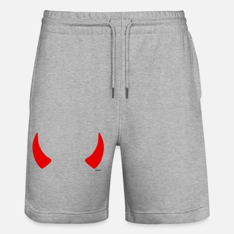 cornes rouges - Short de jogging bio TRAINER Stanley/Stella unisexe - gris chiné