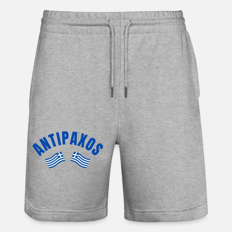 Drapeaux grecs Antipaxos - Short de jogging bio TRAINER Stanley/Stella unisexe - gris chiné