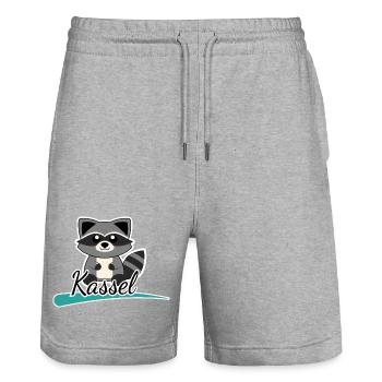 Kassel Waschbär - Stanley/Stella Unisex Bio Joggingshorts Trainer  - Grau meliert - Vorne - Nik (191cm) & Marisol (170cm)