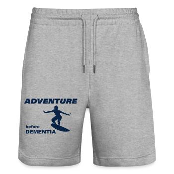 SURF ADVENTURE - Stanley/Stella Trainer Unisex Organic Jogging Shorts - heather grey - Front - Nik (191cm) & Marisol (170cm)