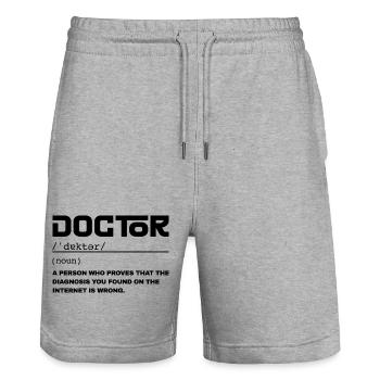 Definition Lustiger Doktor – Humor-Doktor - Stanley/Stella Unisex Bio Joggingshorts Trainer  - Grau meliert - Vorne - Nik (191cm) & Marisol (170cm)
