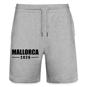 Majorque 2026 - Short de jogging bio TRAINER Stanley/Stella unisexe - gris chiné - Devant - Nik (191cm) & Marisol (170cm)