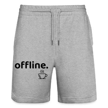 Offline minimalistisches Kaffee-Hemd - Stanley/Stella Unisex Bio Joggingshorts Trainer  - Grau meliert - Vorne - Nik (191cm) & Marisol (170cm)