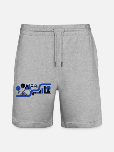 Schöne Fahrradtour Landschaft - Stanley/Stella Unisex Bio Joggingshorts Trainer - Grau meliert