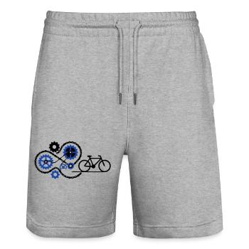 Ingenious Bicycle Gear Mechanics - Stanley/Stella Trainer Unisex Organic Jogging Shorts - heather grey - Front - Nik (191cm) & Marisol (170cm)