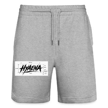 Lettrage agressif de la hyène - Short de jogging bio TRAINER Stanley/Stella unisexe - gris chiné - Devant - Nik (191cm) & Marisol (170cm)