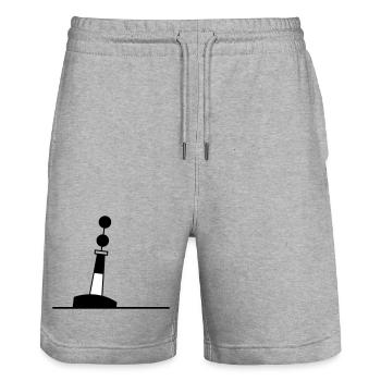 Buoy North Sea Sailing Baltic Sea Maritime - Stanley/Stella Trainer Unisex Organic Jogging Shorts - heather grey - Front - Nik (191cm) & Marisol (170cm)