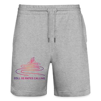 Coll de Rates Calling Cyclist Line Art - Stanley/Stella Trainer Unisex Organic Jogging Shorts - heather grey - Front - Nik (191cm) & Marisol (170cm)
