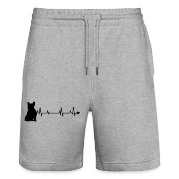 Chien - Short de jogging bio TRAINER Stanley/Stella unisexe - gris chiné - Devant - Nik (191cm) & Marisol (170cm)