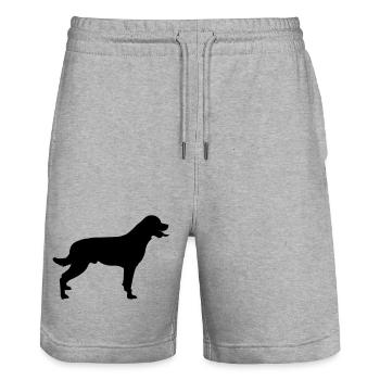 Hund - Stanley/Stella Unisex Bio Joggingshorts Trainer  - Grau meliert - Vorne - Nik (191cm) & Marisol (170cm)