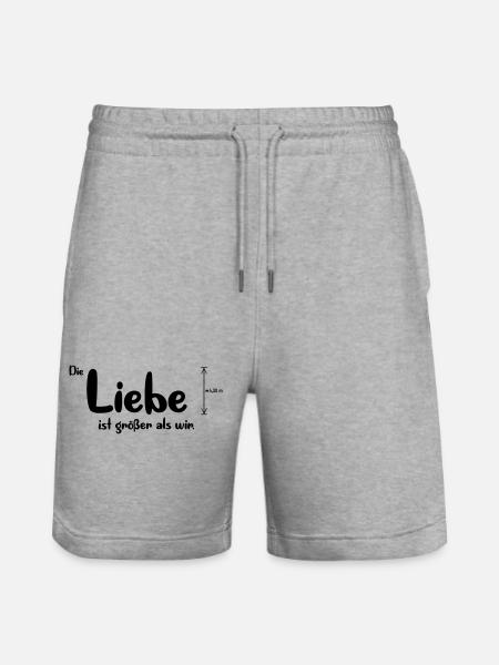Liebe ist größer - Stanley/Stella Unisex Bio Joggingshorts Trainer  - Grau meliert